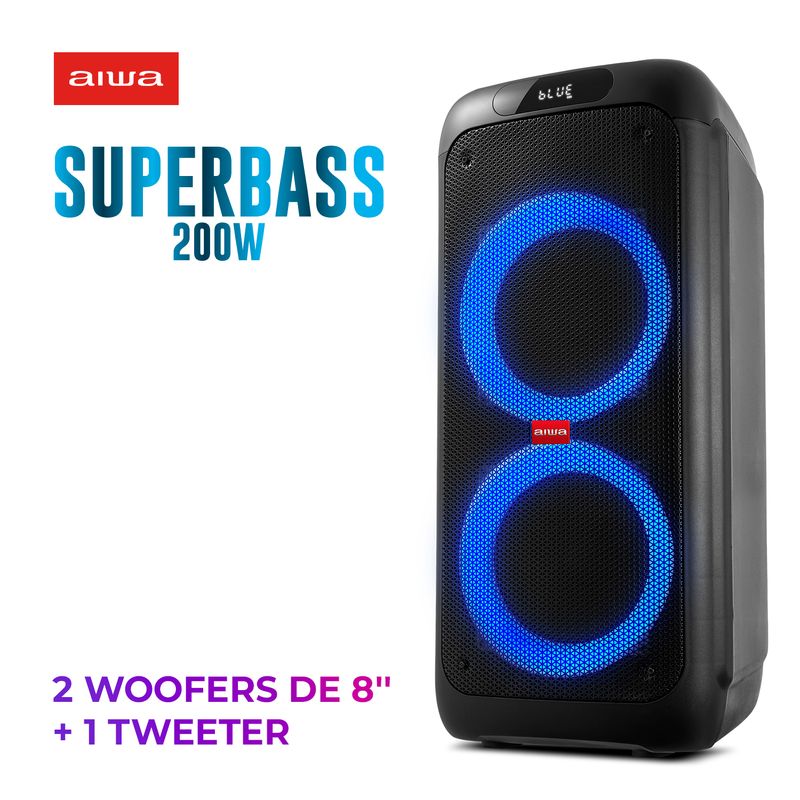 Caixa-de-Som-PartyBox-AIWA-preto-200W