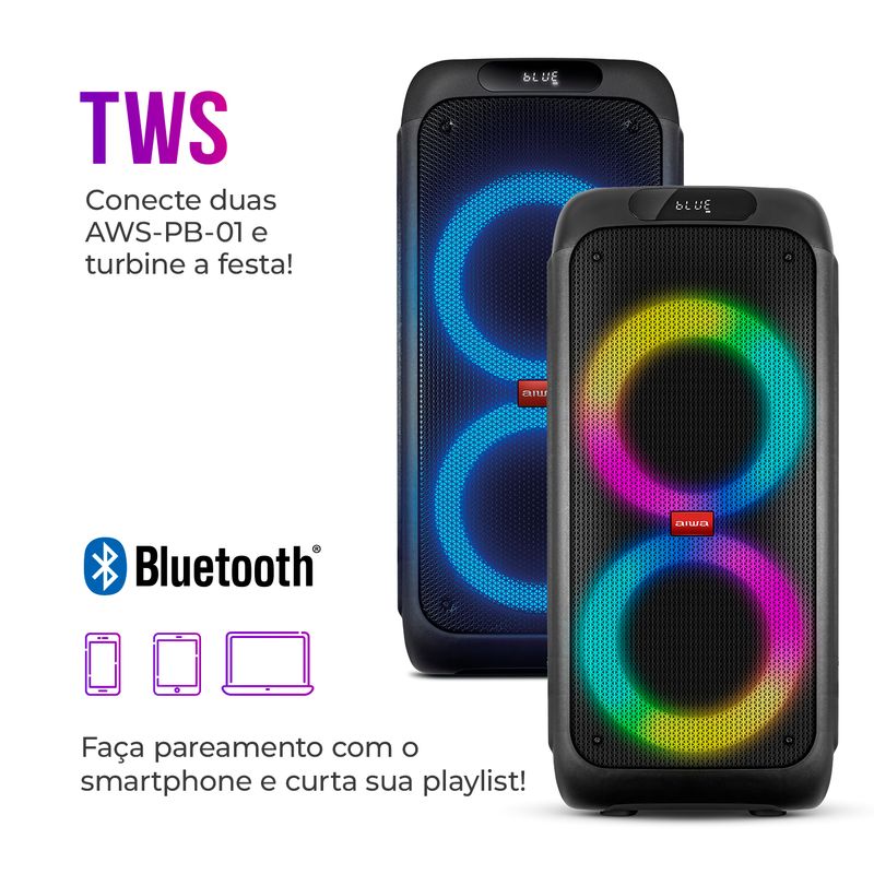 Caixa-de-Som-PartyBox-AIWA-preto-com-conexao-bluetooth