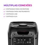 Caixa-de-Som-PartyBox-AIWA-preto-com-multiplas-conexoes