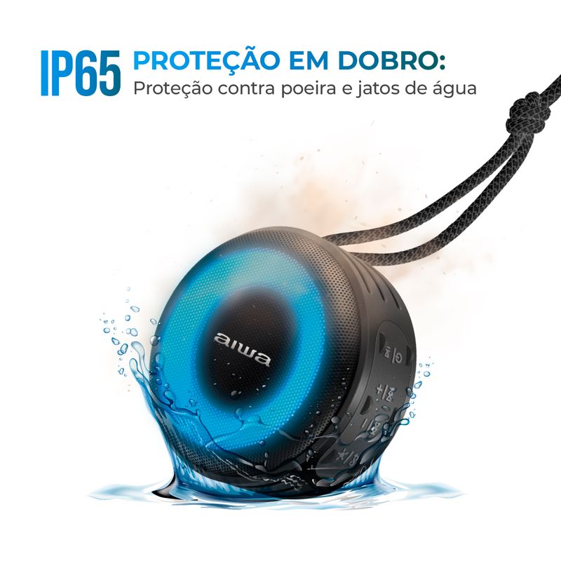 Caixa-de-Som-Speaker-AIWA-com-protecao-a-jatos-de-agua