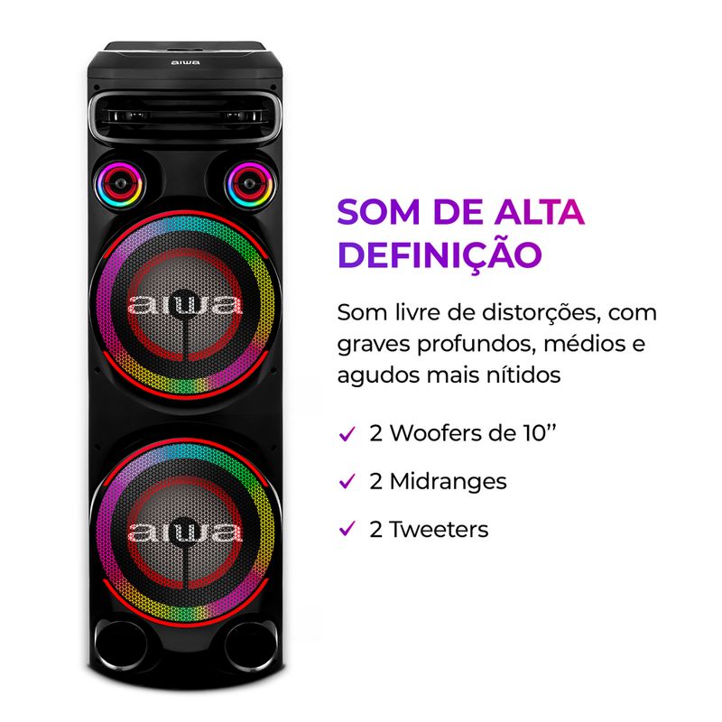 Torre-de-som-Aiwa--preta-som-de-alta-definicao