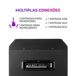 Torre-de-som-Aiwa--preta-com-multiplas-conexoes