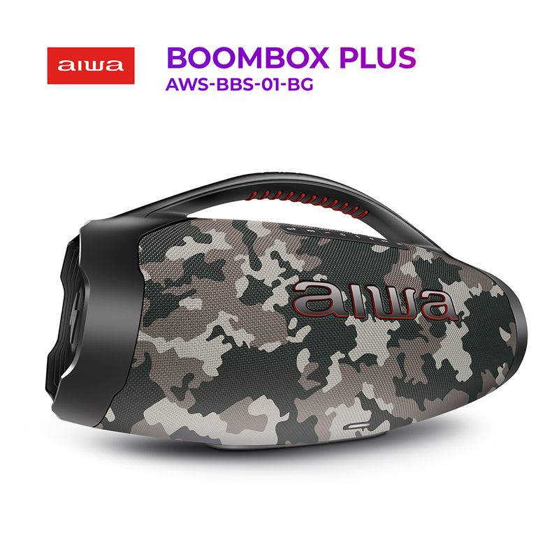 Caixa-de-Som-Boombox-Plus-Aiwa-cinza