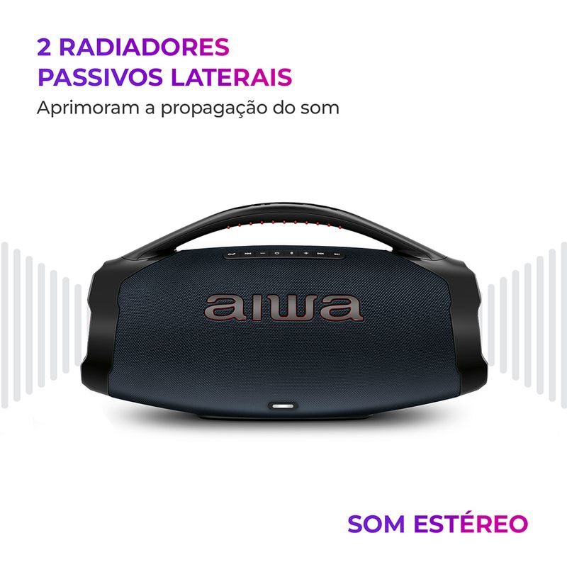 Caixa-de-Som-Boombox-Plus-radiadores-passivos-laterais-Aiwa