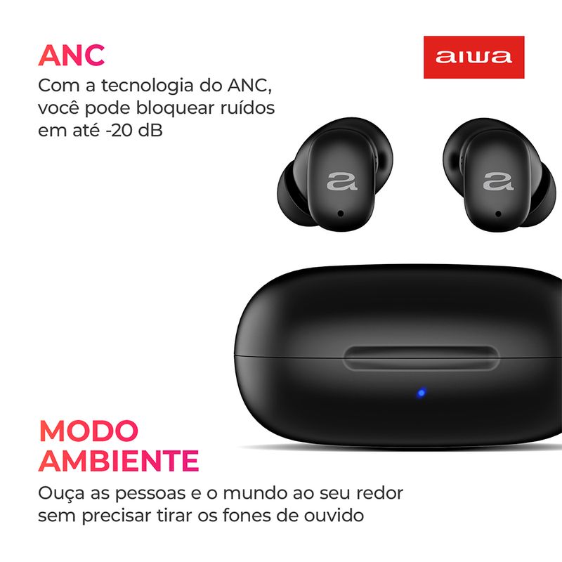 Fone-de-Ouvido-Earbud-preto-Aiwa-tecnologia-ANC