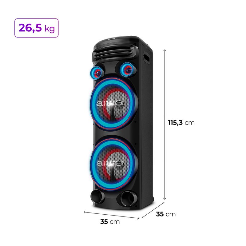 Torre-de-som-Aiwa--preta-com-754cm-de-altura