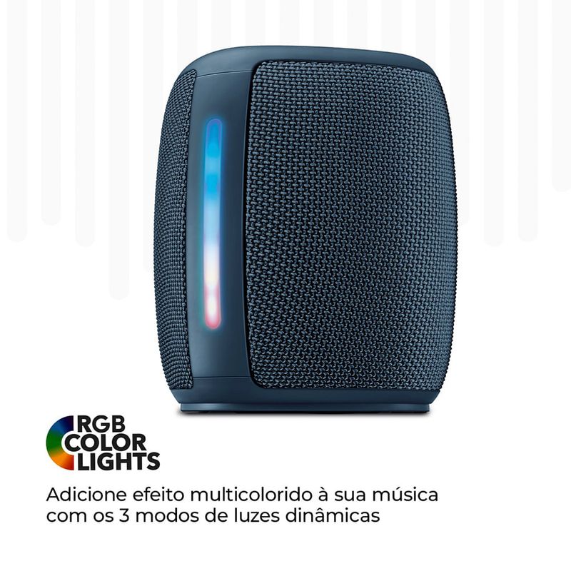 Caixa-de-Som-Speaker-AIWA-azul-com-3-modos-de-luzes