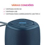 Caixa-de-Som-Speaker-AIWA-azul-com-varias-conexoes