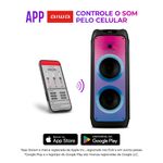 Caixa-de-Som-PartyBox-preto-com-controle-pelo-celular-AIWA
