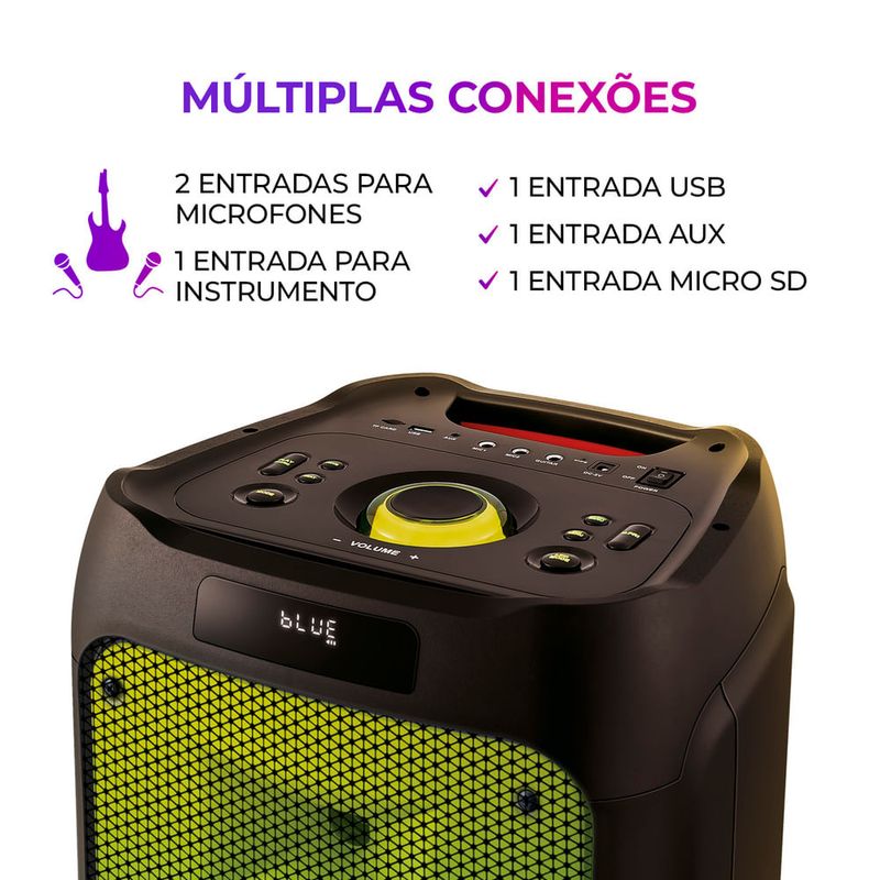 Caixa-de-Som-PartyBox-com-multiplas-conexoes-AIWA