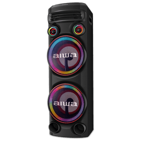 Torre de Som AIWA T2W-02 2300W 2Woofers10" Bluetooth RGB USB FM DJ