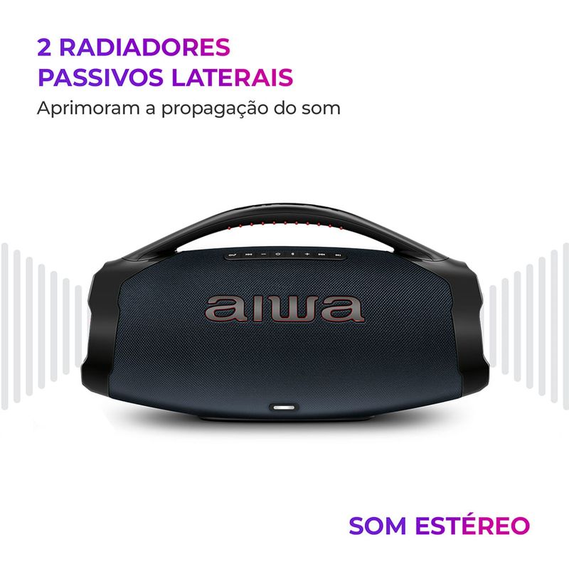 Caixa-de-Som-Boombox-Plus-radiadores-passivos-laterais-Aiwa